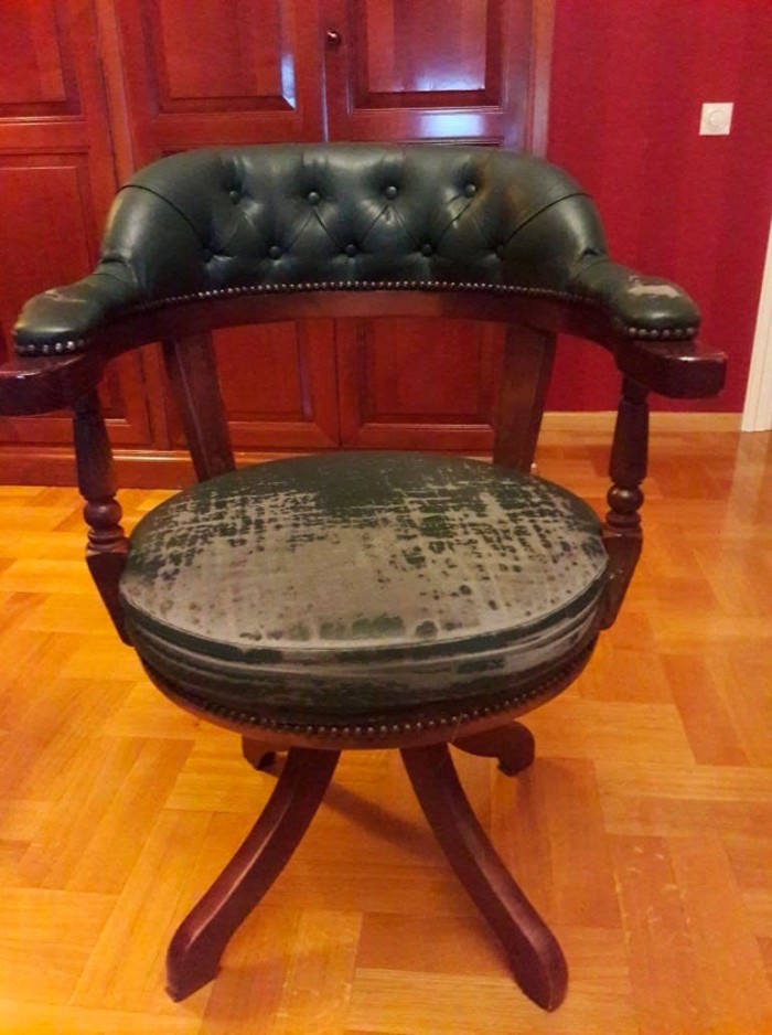 Перетяжка обивки кресла ДО и ПОСЛЕ