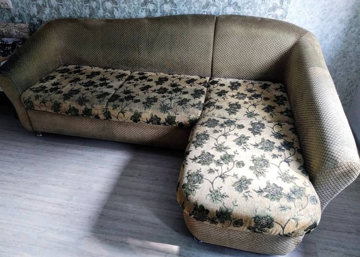 Перетяжка углового дивана-4904
