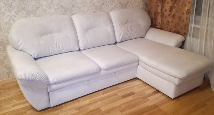 Перетяжка угловых диванов ПОСЛЕ