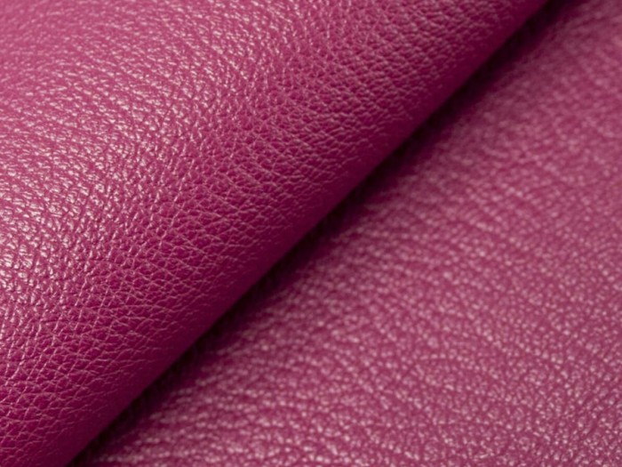 Натуральная мебельная кожа фуксия