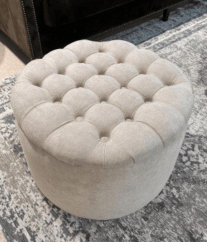 Обивка пуфика тканью