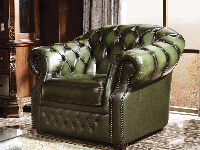 Ремонт кожаного кресла Честер